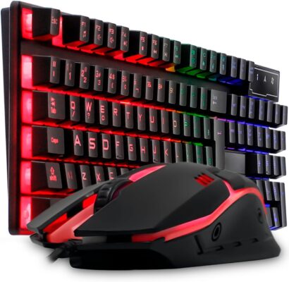 Kit Gamer Teclado Semi Mecanico e Mouse Gamer