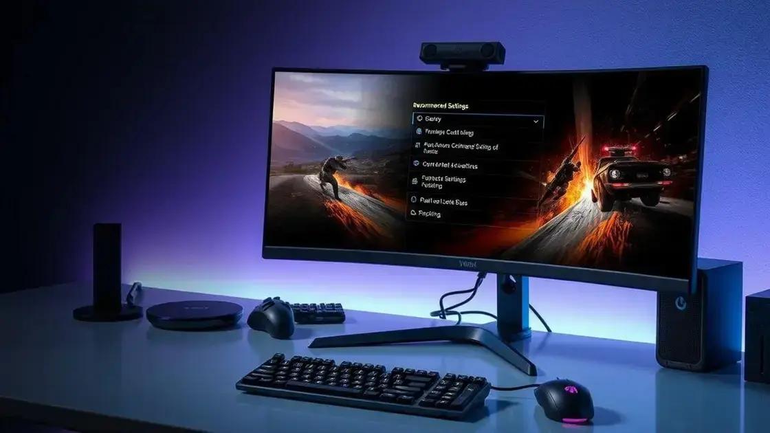 Configurações recomendadas para jogos Configurações recomendadas para jogos