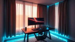 Cortinas automáticas para controle de iluminação no setup: transforme seu ambiente