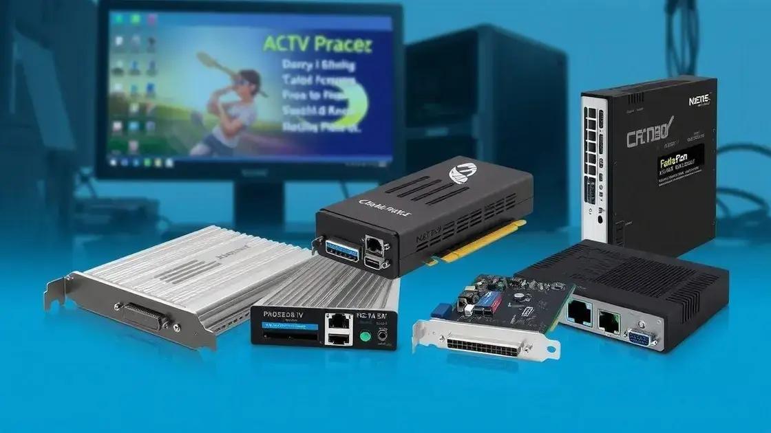 Tipos de placas de captura disponíveis