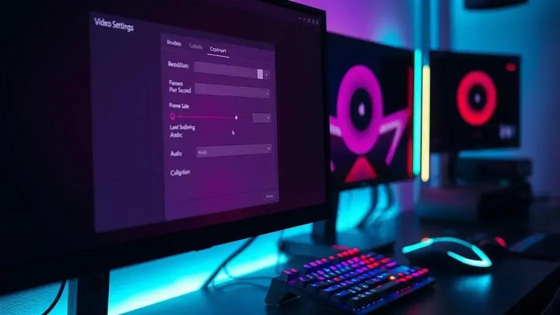 Configurações ideais para captura de vídeo