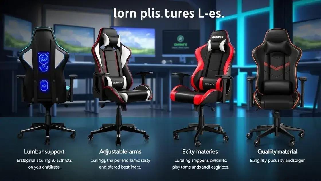 Principais características de cadeiras gamer ergonômicas