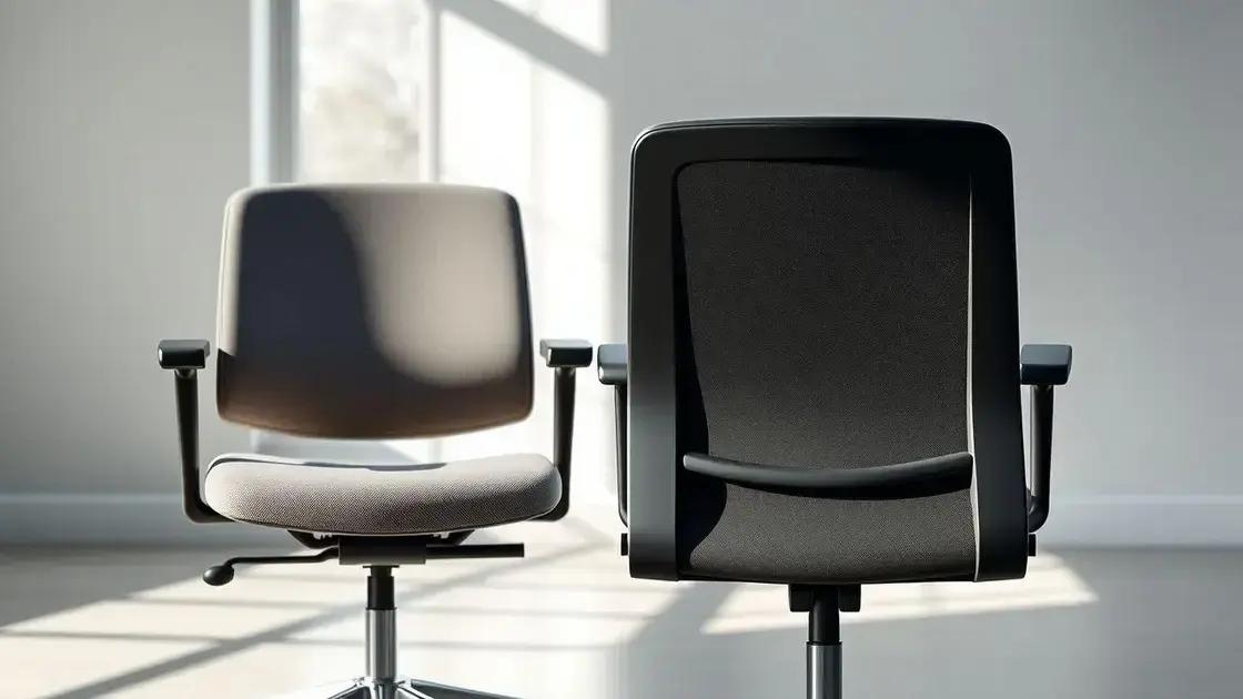 Comparação entre cadeiras com e sem suporte lombar