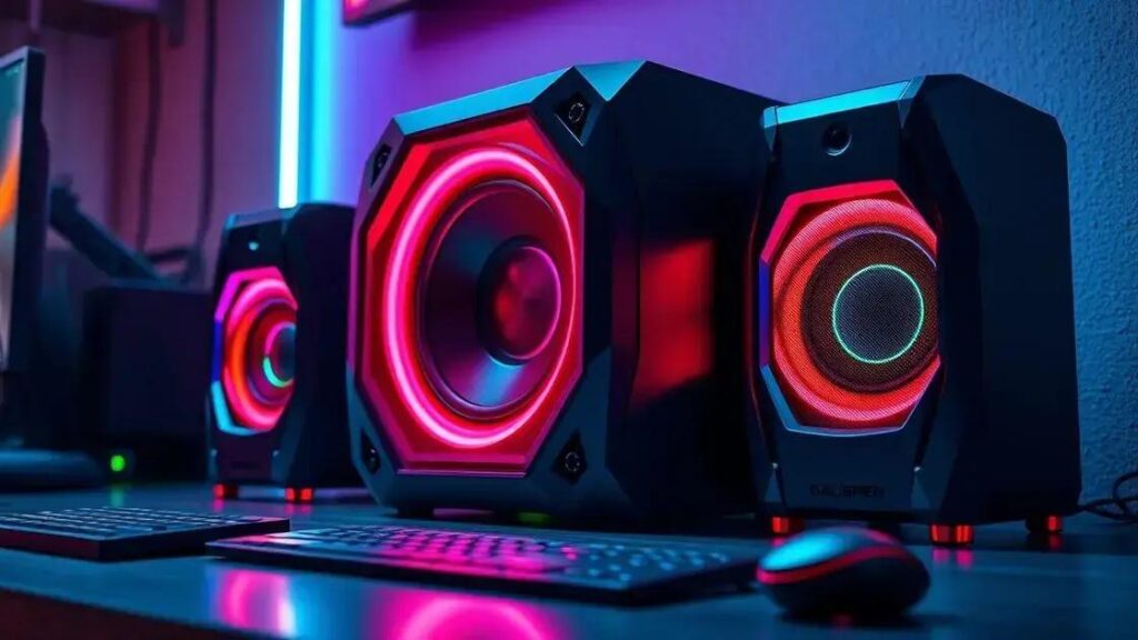 Alto-falante gaming RGB com subwoofer mais vendido em 2025